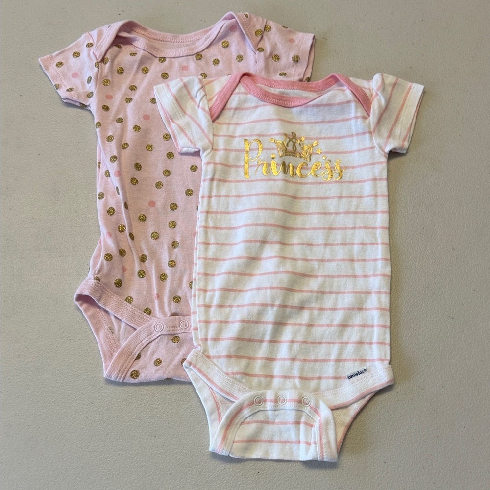 NWOT Gerber Pink Onesie Set